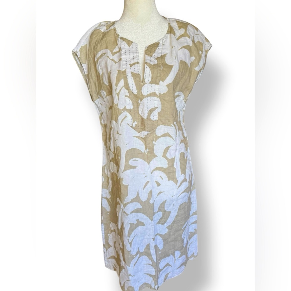 Tommy Bahana Small Tropical Summer Tunic‎ dress 100% linen Lightweight